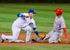 Rodriguez, out  Yorman Rodriguez #33 CF out at 2nd base. Cubs vs Cincinnati Reds at Wrigley Field : #CubsVsReds #CubsGame #WrigleyField #100Year @Cubs, 2014, Baseball, Chicago, Cincinnati, Cubs, Reds, Wrigley Field