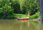 Cathie, Lois Landing  Cathie at the Lois Landing takeout point.  Very hard to find.  Fast river current. Kayaking the Fox River from Yorkville to Millington : 2014, Fox River, Kayaking, Millington, Yorkville