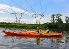 Bin and Liz  Bin and Liz under the buzzing power lines. Kayaking from Yorkville to Millington : 2014, Fox River, Kayaking, Yorkville to Millington
