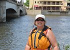 Geneva dam portage  Cathie at the Geneva dam portage. Mid-American Canoe & Kayak Race on the Fox River from St Charles to Aurora : 2014, Bridge, Fox River, Kayaking, Mid-American Canoe & Kayak Race