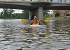 Cathie  Meeting up with Cathie after the Batavia dam. Mid-American Canoe & Kayak Race on the Fox River from St Charles to Aurora : 2014, Bridge, Dam, Fox River, Kayaking, Mid-American Canoe & Kayak Race