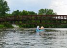 Pedestrian Bridge  Pedestrian Bridge. Mid-American Canoe & Kayak Race on the Fox River from St Charles to Aurora : 2014, Bridge, Fox River, Kayaking, Mid-American Canoe & Kayak Race