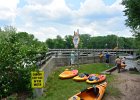 North Aurora Dam  Portage area of the North Aurora dam.  Several kayaks queued up. Mid-American Canoe & Kayak Race on the Fox River from St Charles to Aurora : 2014, Bridge, Dam, Fox River, Kayaking, Mid-American Canoe & Kayak Race