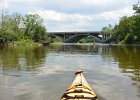 I-88 bridge  Approaching the I-88 bridge.  Watch out for the person fishing in the middle of the river! Mid-American Canoe & Kayak Race on the Fox River from St Charles to Aurora : 2014, Bridge, Fox River, Kayaking, Mid-American Canoe & Kayak Race