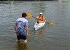 Cathie  Cathie at the finish line takeout point. Mid-American Canoe & Kayak Race on the Fox River from St Charles to Aurora : 2014, Fox River, Kayaking, Mid-American Canoe & Kayak Race