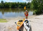 Cathie  Cathie landing at the C&M Canoe take-out ramp. Kayaking Fox River from Sheridan to Wedron : 2014, Fox River, Kayaking, Sheridan, Wedron