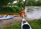 Cathie  Cathie at the Lois Landing takeout point. Kayak Fox River from Yorkville to Millington : 2014, Fox River, Kayaking, Millington, Yorkville
