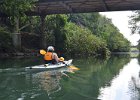 Cathie  Cathie approaching Mapel Ave bridge. Kayak North Shore Channel, Skokie to Wilmette Locks : 2014, Bridge, Chicago River, Cook County, IL, Illinois, Kayaking, North Shore Channel, Skokie, Skokie Park District, paddling