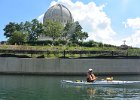Bahá'í Temple  Bahá'í House of Worship, viewed from the Wilmette locks. Kayak North Shore Channel, Skokie to Wilmette Locks : 2014, Bahá'í House of Worship, Bahá'í Temple, Chicago River, Cook County, IL, Illinois, Kayaking, North Shore Channel, Skokie, Skokie Park District, paddling