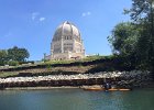 Bahá'í Temple  Bahá'í Temple, viewed from Wilmette Locks. Kayak North Shore Channel, Skokie to Wilmette Locks : 2014, Bahá'í House of Worship, Bahá'í Temple, Chicago River, Cook County, IL, Illinois, Kayaking, North Shore Channel, Skokie, Skokie Park District, Wilmette Locks, paddling