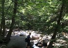 Ian  Ian crossing the river. Hiking Rattle River section of Appalachian Trail in New Hampshire : 2014, AT, Appalachian Trail, Hiking, New Hampshire, Rattle River Trail, White Mountain National Forest