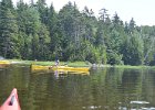 Maine080814-1418  Cathie launching from picnic area. Kayak South Arm Lower Richardson Lake : 2014, Kayaking, Maine, Oxford County, Richardson Lake, South Arm