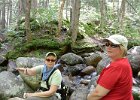 Leslie and Cathie  Leslie and Cathie at waterfall. Hiking Rattle River section of Appalachian Trail in New Hampshire : 2014, AT, Appalachian Trail, Hiking, New Hampshire, Rattle River Trail, White Mountain National Forest