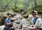 Ian and Leslie  Ian and Leslie at waterfall. Hiking Rattle River section of Appalachian Trail in New Hampshire : 2014, AT, Appalachian Trail, Hiking, New Hampshire, Rattle River Trail, White Mountain National Forest