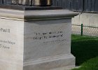 Paris120914-3087  St John Paul II, statue in Square Jean XXIII along the Southern edge of Cathédrale Notre Dame. Day 1 Paris : 2014, 4th arrondissement, Cathédrale, Cathédrale Notre Dame de Paris, France, Notre Dame de Paris, Paris, St John Paul II, Statue, cathedral, Île de la Cité