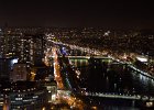 Paris120914-3165  Looking South along the Seine River, view of Paris from the Tour Eiffel observation deck. Paris Day 1 : 2014, 7th arrondissement, Bridge, Cityscape, Night, Paris, Seine River, Tour Eiffel