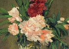 Edouard Manet, seen at musée d'Orsay.  "Vase de pivoines sur piédouche," painting by Edouard Manet, 1864, seen at musée d'Orsay. : 2014, 7th arrondissement, Art Museum, France, Painting, Paris, musée d'Orsay, post card, postcard