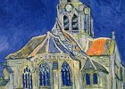 van Gogh, 1890, seen at musée d'Orsay  "L'Eglise d'Auver-sur-Oise, vue du chevet," painting by Vincent van Gogh, 1890, seen at musée d'Orsay : 2014, 7th arrondissement, Art Museum, France, Painting, Paris, Vincent van Gogh, musée d'Orsay, post card, postcard