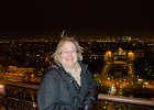 Cathie and Trocadéro, Tour Eiffel Observation Deck  Cathie with the  Trocadéro in the background, view of Paris from the Tour Eiffel observation deck. Paris Day 1 : 2014, 7th arrondissement, Cityscape, Night, Paris, Tour Eiffel, Trocadéro