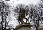 Louis XIII Equestrian Statue  Louis XIII. Cette statue oeuvre de DUPATY et CORTOT élevée le 4 novembre 1829 a remplacé l'ancienne statue de bronze érigée en 1639. Place des Vosges. Paris Day 4 : 2014, 3rd arrondissement, Equestrian Statue, France, Paris, Place, Place des Vosges, Plaza, Statue, marble