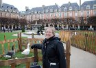 Cathie, Farm Animals, Place des Vosges  Cathie with the farm animals. La paturage urbain. Place des Vosges. Paris Day 4 : 2014, 3rd arrondissement, France, Paris, Place, Place des Vosges, Plaza