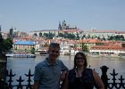 Prague Castle  Liz and Mike. Prague Castle (background),  Charles Bridge / Karlův most : 2014, Bridge, Charles Bridge, Czech Republic, Karlův most, Prague, Praha, Česká republika