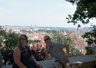 Liz and Mike  Liz and Mike. View of Prague from Royal Garden. Pražský hrad / Prague Castle : 2014, Czech Republic, Hradčany, Prague, Prague Castle, Praha, Pražský hrad, Česká republika