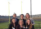 Cathie and Hosts at Ross-Ade Stadium  Cathie with Old Master's Hosting team: Stephanie, Nick, Tom, Melissa and Jess in the South end zone of Ross-Ade Stadium. Purdue Old Masters, Nov 2014 : 2014, Cathie, IN, Indiana, Old Masters, Purdue, Purdue University, West Lafayette