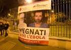 Ebola Warning sign  Archaeological excavations, Near Ponte Fabrico, Tiber River : 2015, Italy, Rome