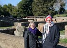 Mike and Cathie  Mike and Cathie. Walking through the Ostia Antica archeological site : 2014, Italy, Ostia Antica, Rome, archeological site