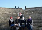 Liane, Liz, Mike, Nora and Cathie  LIane, Liz, Mike, Nora and Cathie seated in the Theatre. Walking through the Ostia Antica archeological site : 2014, Italy, Ostia Antica, Rome, archeological site