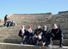 Mike, Liane, Liz, Nora and Jack  Mike, Liane, Liz, Nora and Jack seated at the theatre. Walking through the Ostia Antica archeological site : 2014, Italy, Ostia Antica, Rome, archeological site
