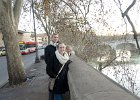 Liane, Mike and Cathie  Liane, Mike and Cathie, On the Tiber River near the Mausoleum of Augustus : 2015, Bridge, Italy, Rome, Tiber River