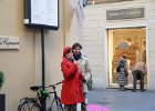 Opera Singers  Opera Singers in front of Les Copains on Via Borgognona : 2015, Italy, Rome
