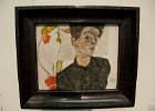 Egon Schiele  "Self-Portrait with Chinese Lantern Plant," Oil on wood painting by Egon Schiele, 1912. : 2014, Art Museum, Austria, Innere Stadt, Leopold Museum, MuseumsQuartier, Vienna, Wien, Österreich