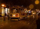 SanFrancisco012714-0453-2  Cable Car going south along Powell Street.. Walking down Powell Street to the Cable Car terminus on Market Street : 2014, Evening, Powell Street, San Francisco, Union Square, Walking