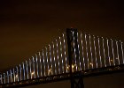 SanFrancisco012714-0556  Bay Bridge, viewed from the Ferry Plaza. Wandering around the Ferry Building area, near Market and Embarcadero Streets : 2014, Bay Bridge, Bridge, Evening, Ferry Building Area, Financial District, San Francisco, San Francisco Bay, San Francisco–Oakland Bay Bridge