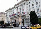 Fairmont Hotel  Fairmont Hotel entrance viewed from Mason St. Morning walk down California St from Nob Hill to Embarcadero : 2014, California St, Morning Walk, San Francisco, Walking