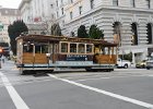Cable Car on California  Cable Car going up California St, viewed from Mason St. Morning walk down California St from Nob Hill to Embarcadero : 2014, California St, Morning Walk, San Francisco, Walking