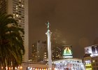 SanFrancisco012714-0447-2  Dewey monument, Union Square Park. Nike Town, background. Walking down Powell Street to the Cable Car terminus on Market Street : 2014, Column, Dewey monument, Evening, Powell Street, San Francisco, Statue, Union Square, Union Square Park, Walking, monument