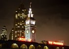 Ferry Building  Ferry Building Clock Tower (Embarcadero Center, background) viewed from Golden Gate Ferry Terminal. Wandering around the Ferry Building area, near Market and Embarcadero Streets : 2014, Clock, Evening, Ferry Building Area, Financial District, San Francisco, clock tower