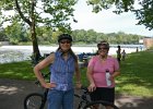 FoxRiverBike082215-3533  Sue and Cathie, North Aurora Dam. Bike Fox River with Sue. : 2015, Biking, Fox River, Fox River Bike Trail, Sue