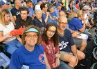 Molly, Mary, Jeff  Molly, Mary and Jeff sitting row 5 infront of 3rd base. Cubs vs Reds baseball at Wrigley Field 31-Aug-15 : 2015, Baseball, Cincinnati, Cubs, CubsVsReds, MLB, Night, Reds, Wrigley Field, night game