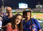 Molly, Mary, Jeff  Molly, Mary and Jeff sitting row 5 infront of 3rd base. Cubs vs Reds baseball at Wrigley Field 31-Aug-15 : 2015, Baseball, Cincinnati, Cubs, CubsVsReds, MLB, Night, Reds, Wrigley Field, night game