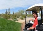 Phoenix021415-2511  Steve driving upto the 13th tee, Palmer Signature Course : 2015, Arizona, Palmer Signature Course, Phoenix, Wildfire Golf Club, golf course