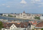 Budapest042715-2605  Parliament building, viewed from Hunyadi János út street near Matthias Church.   Bus tour of Budapest, including Matthias Church / Mátyás-templom and wine tasting at Domus Vinorum Borház : 2015, Budapest, Bus Tour