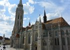 Budapest042715-2641  Matthias Church viewed from the Fisherman's Bastion.   Bus tour of Budapest, including Matthias Church / Mátyás-templom and wine tasting at Domus Vinorum Borház : 2015, Budapest, Bus Tour