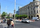 Budapest042715-2691  Building at Teréz körút (Grand Blvd) and looking down Podmaniczky utca street. Walking through Budapest:  Corinthia Hotel, Parlament, Chain Bridge, St Stephan's Basilica, and Hungarian State Opera : 2015.Budapest, Hungary, Pest City Walk, Walking