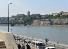 Budapest042715-2736  Buda Castle, viewed across the Danube River from the Parliament Building. Walking through Budapest:  Corinthia Hotel, Parlament, Chain Bridge, St Stephan's Basilica, and Hungarian State Opera : 2015.Budapest, Hungary, Pest City Walk, Walking