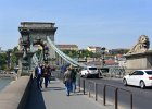 Budapest042715-2746  Crossing the Széchenyi Chain Bridge.  Walking through Budapest:  Corinthia Hotel, Parliament, Chain Bridge, St Stephan's Basilica, and Hungarian State Opera : 2015.Budapest, Chain Bridge, Hungary, Pest City Walk, Széchenyi, Széchenyi Chain Bridge, Walking